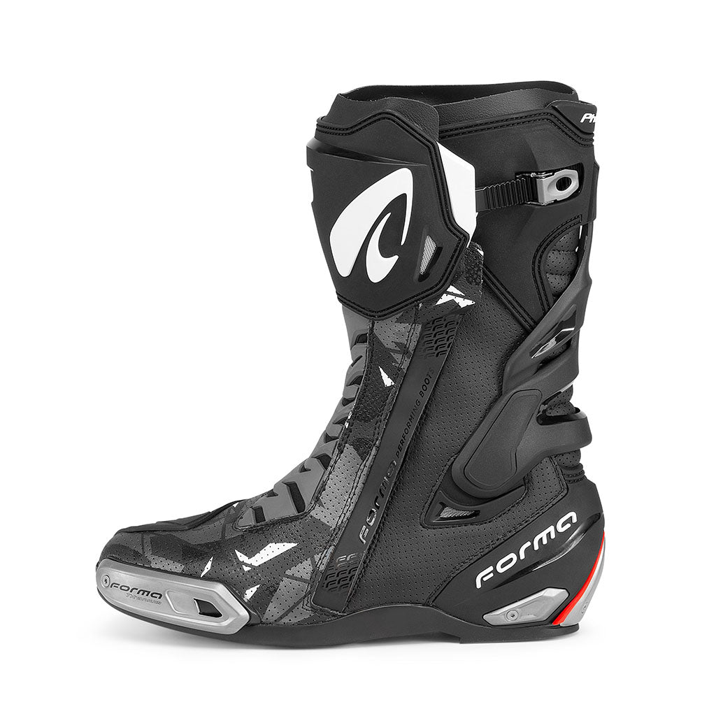 Forma phantom boots flow motorcycle black footwear motoamerica motogp gear tech track street road alpine home main support