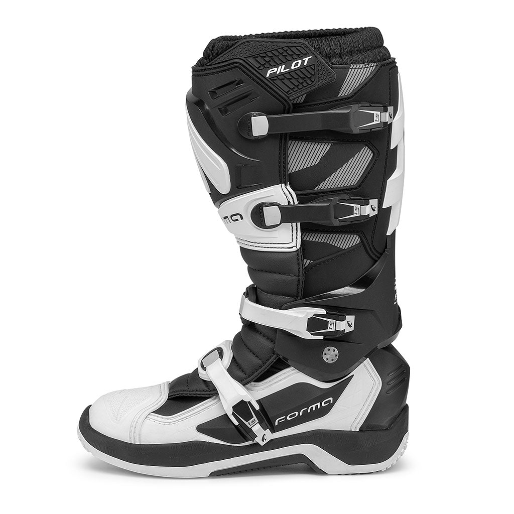 motocross boots Forma Pilot latest offroad boots in black white